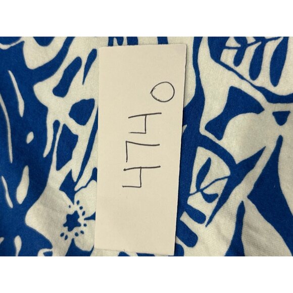 Zen-Knits Sleeveless Tropical Floral Midi Dress Blue White Sz XS Beach Bohemian - Picture 10 of 11